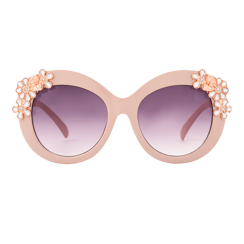 Oversized Frame with Flower Details and Gradient Lens