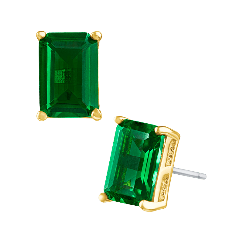 6Cttw Emerald Cz Stud Post Ears
