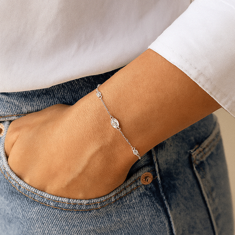 Sterling Silver Crystal Bracelet