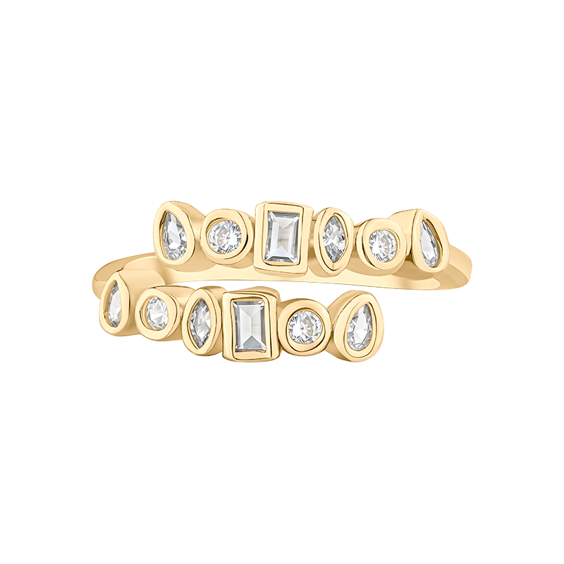 2 Cttw Multi Cz Bezel Bypass Ring - Size 7