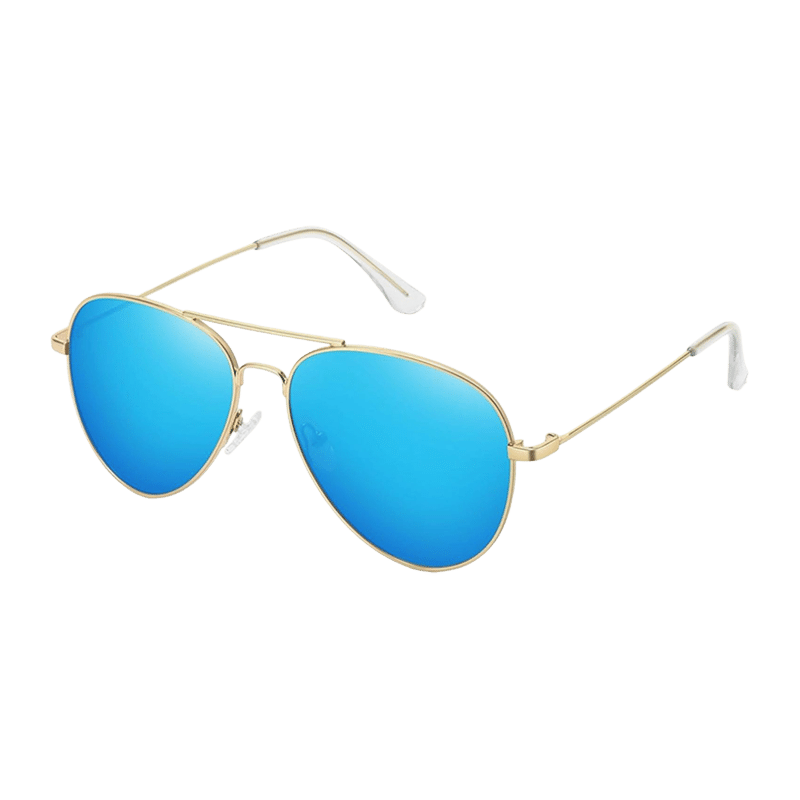 Mirrored Aviator Sunglasses (Blue)