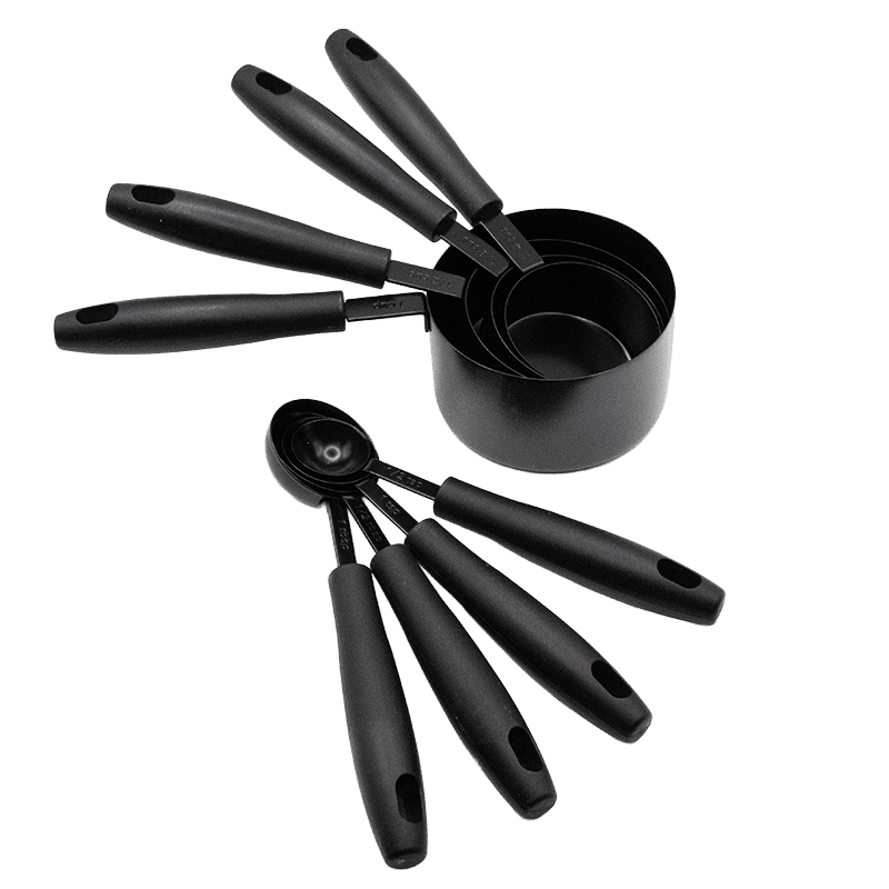 8 Piece Measuring Cup Set with Black Handles