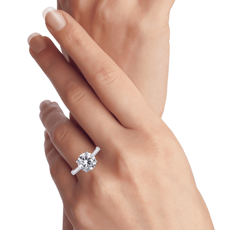 3.9 Cttw Round Cz Solataire Ring - Size 5