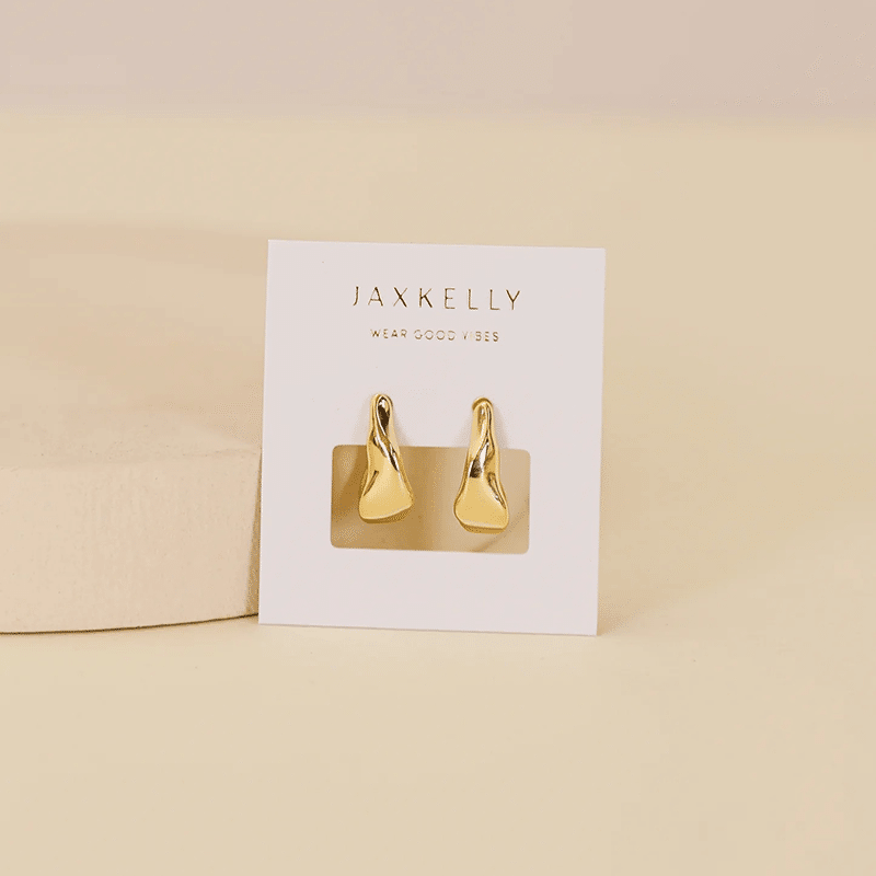 Small Ripple Gold Hoop Earrings