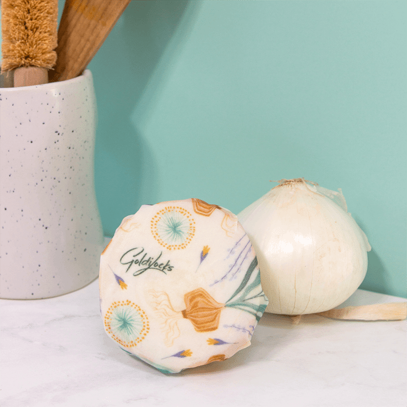 Beeswax Wraps Set 3x - Avocado, Cheese & Onion