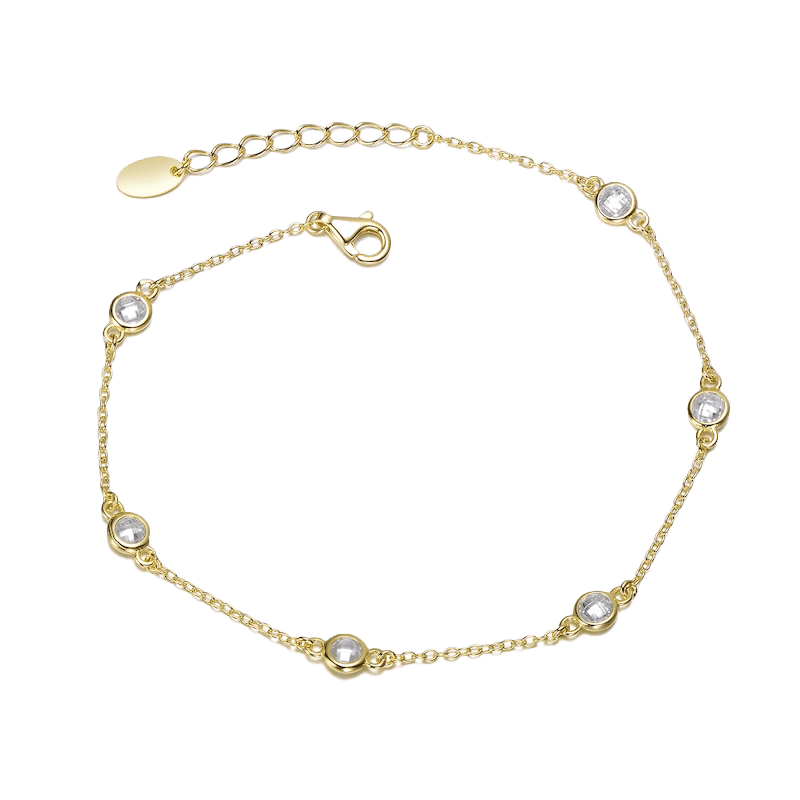 14K Gold Plated Brass Bezel Bracelet