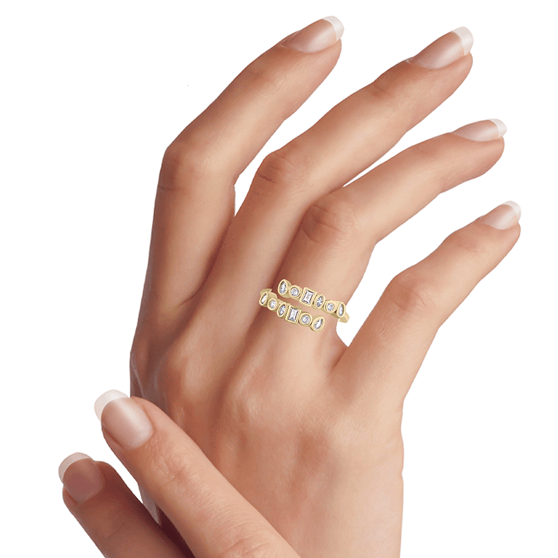 2 Cttw Multi Cz Bezel Bypass Ring - Size 7