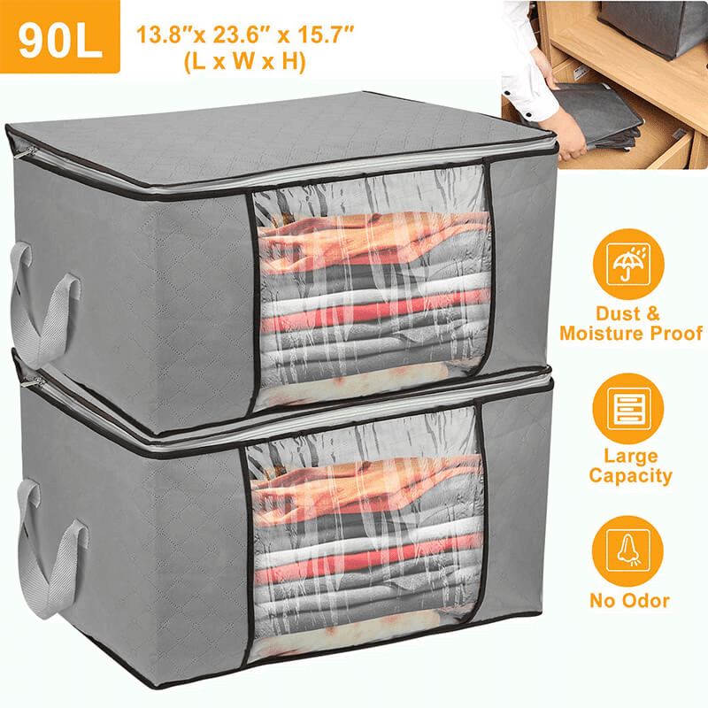 90L Clothes Storage Bag (2 Pack)