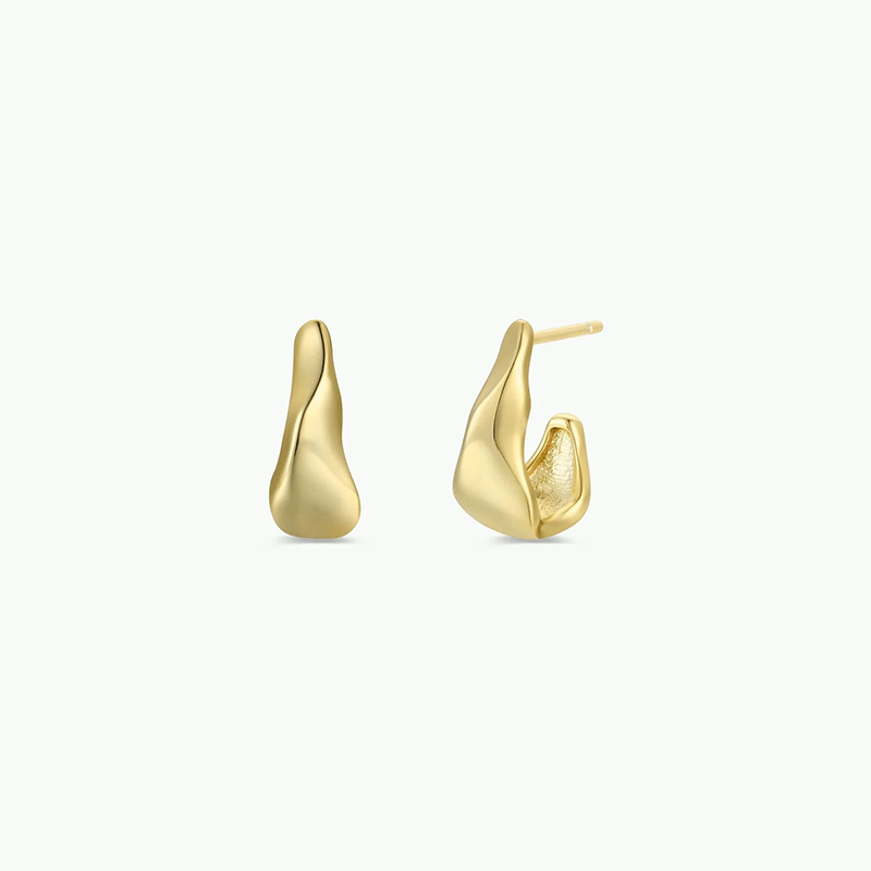 Small Ripple Gold Hoop Earrings