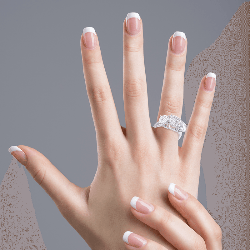 4Cttw Round Cz Ring Triple Classic - Size 6