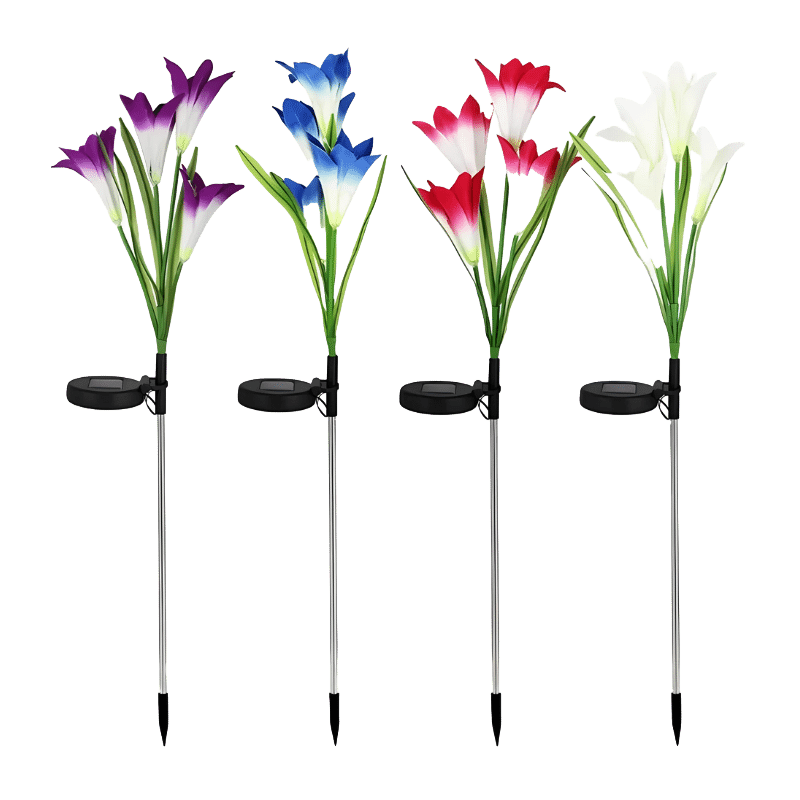 Solar Powered Flower Garden Lights (4 Pack)