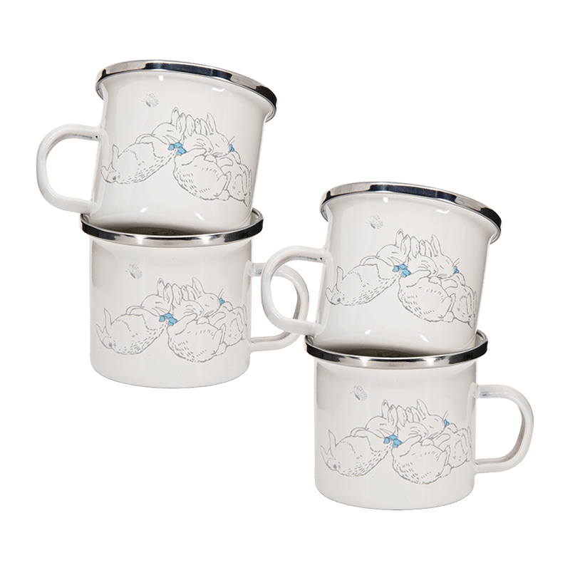 Set Of 4 Boy Bunnies Child Mugs