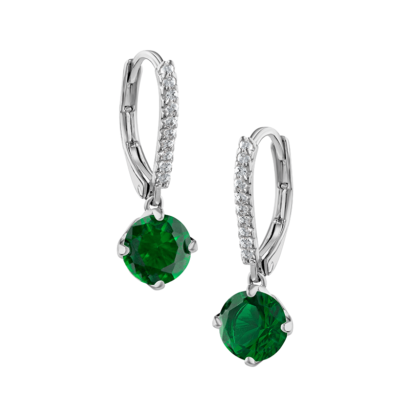 Aqua Cz Dange Earrings