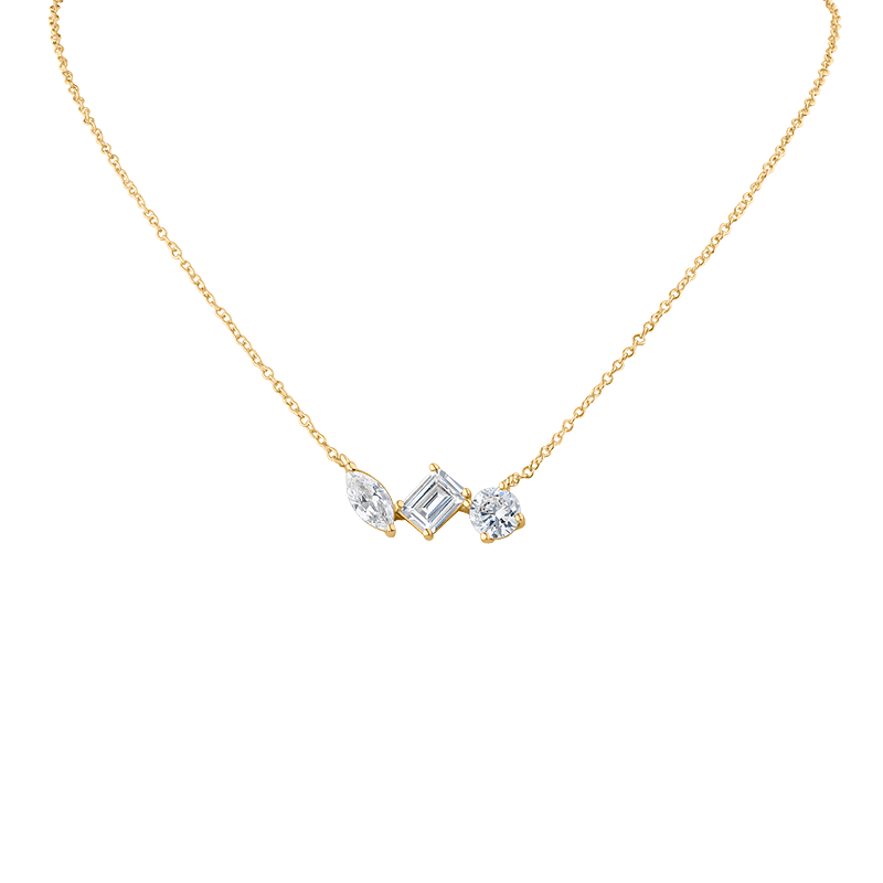 2 Cttw Multi Cz Trio Scatter Necklace