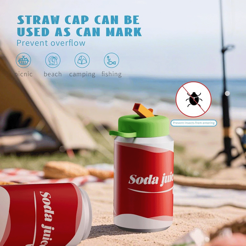 Can Cover with Straw (4 Pack)