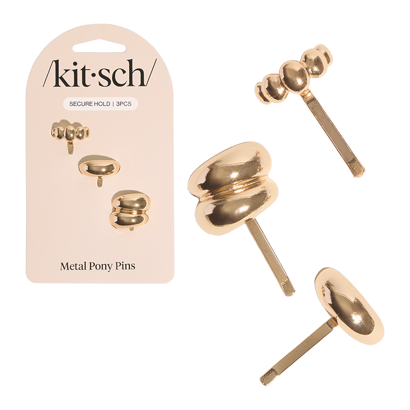 Metal Pony Pins 3pc Set (Gold)