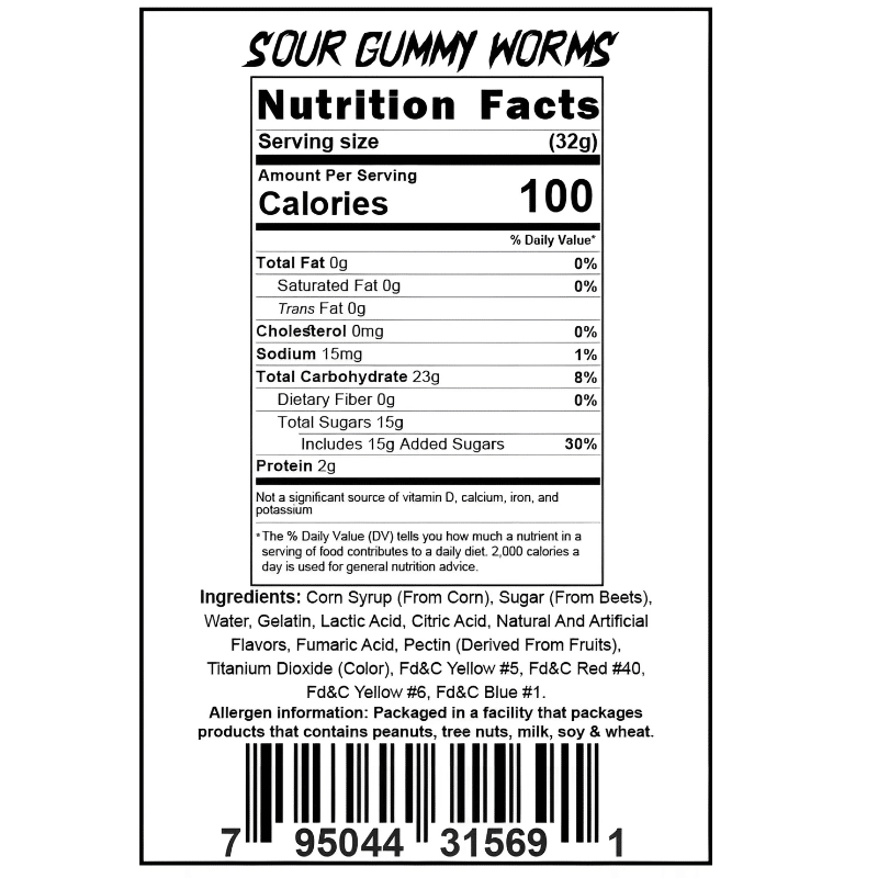 Sour Gummy Worms (2 Pack)