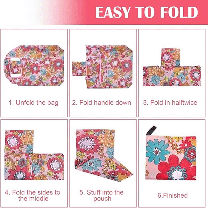 Large Reusable Nylon Grocery Bag (2 Pack)