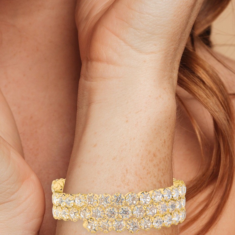 Flexi Triple Strand Crystal Wrap Bracelet