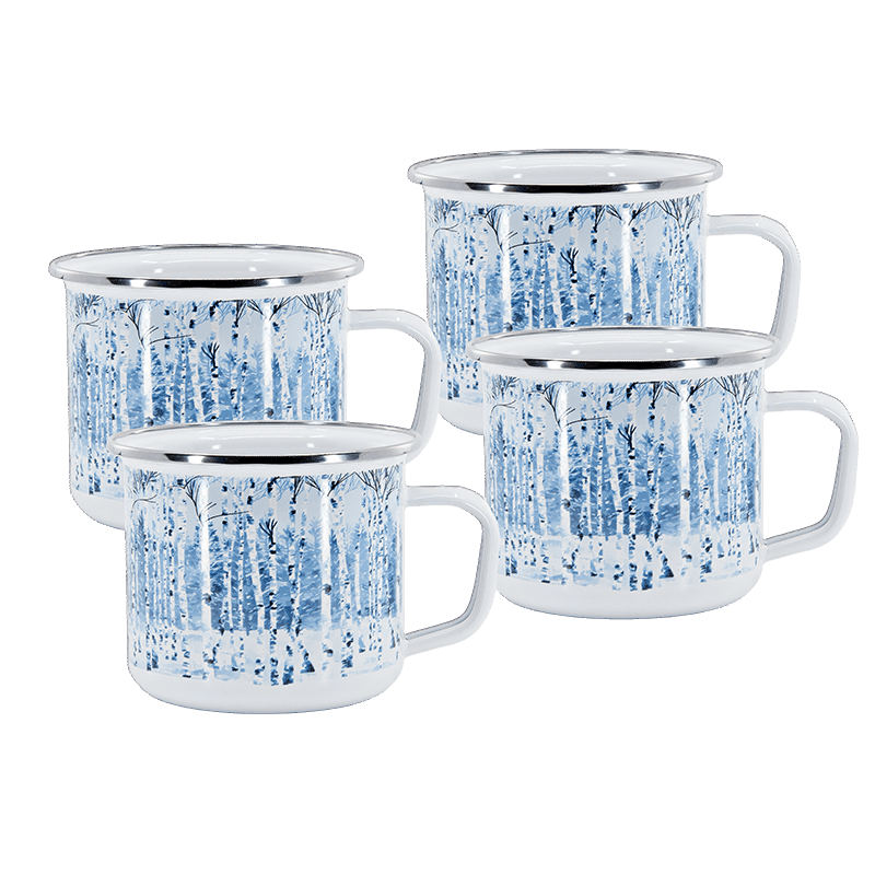 Set Of 4 Aspen Grove Grande Mugs