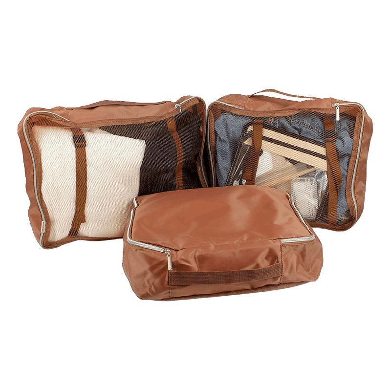 Luxe & Willow Core 9 Piece Packing Cube & Travel Organizer Set- Brown