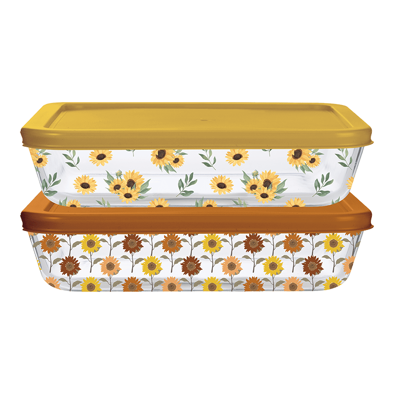 2 Pack Rectangle with PP Lid