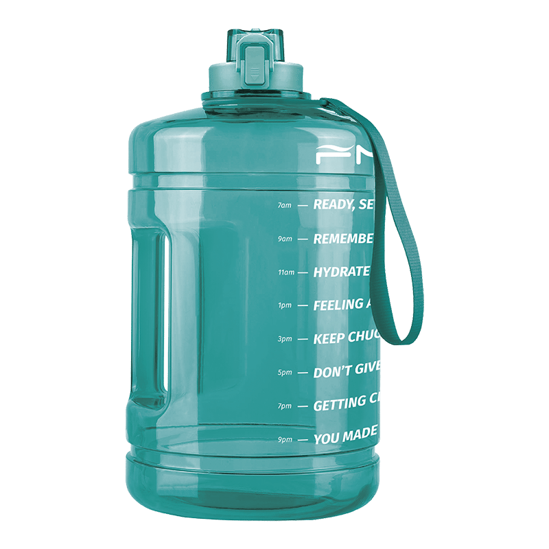 BPA Free Plastic Motivational Bottle with Push Cap Straw and String Handle