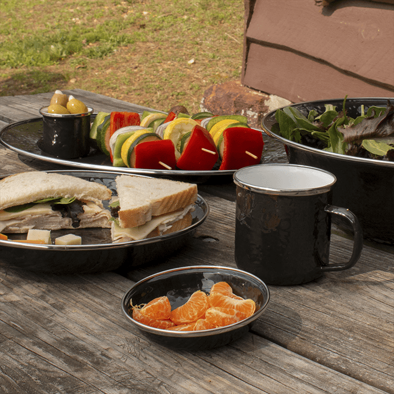 Set Of 4 Solid Black Adult Mugs