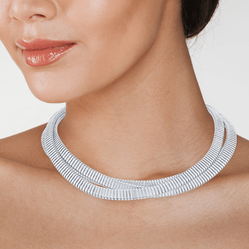 3 Row Flexi Coil Necklace