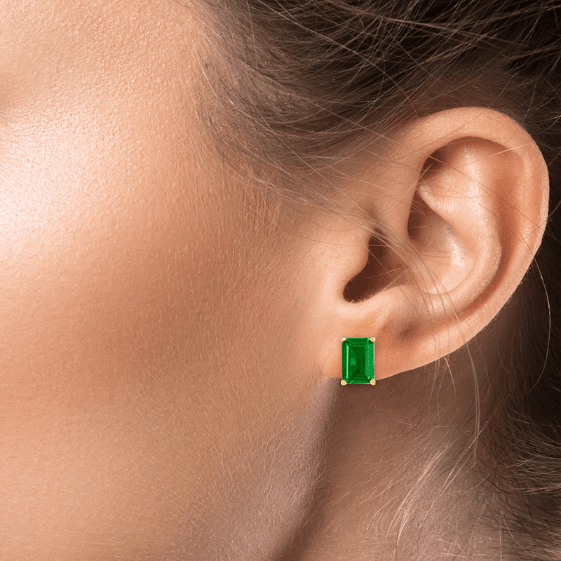 6Cttw Emerald Cz Stud Post Ears