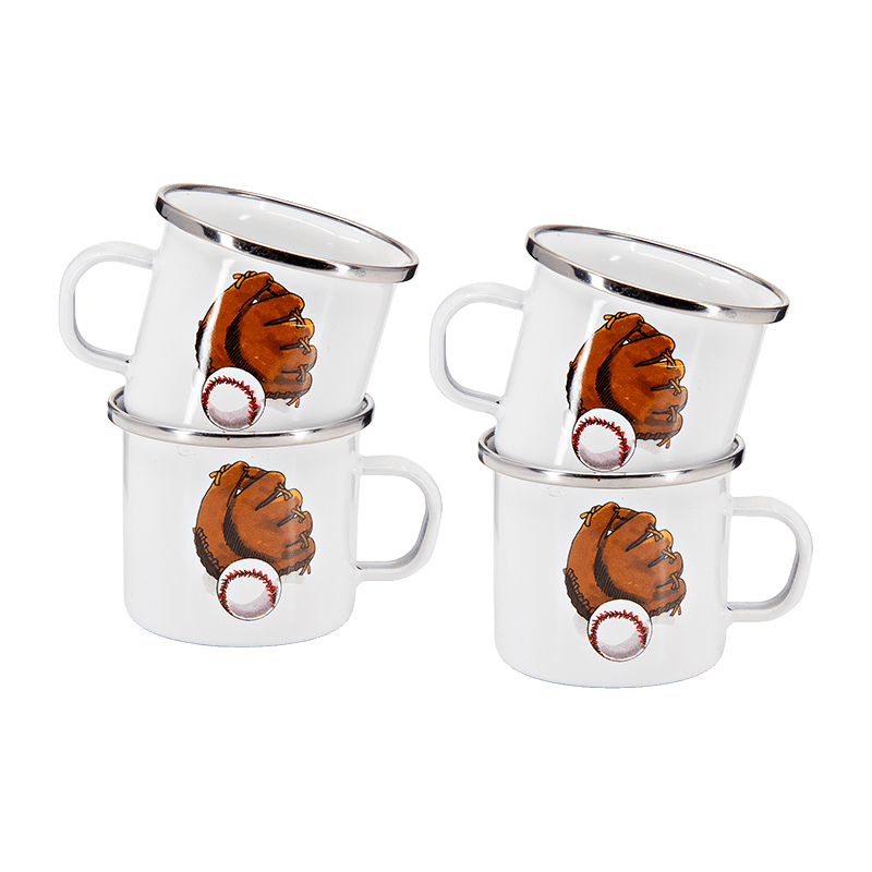 Set Of 4 Baseball Child Mugs