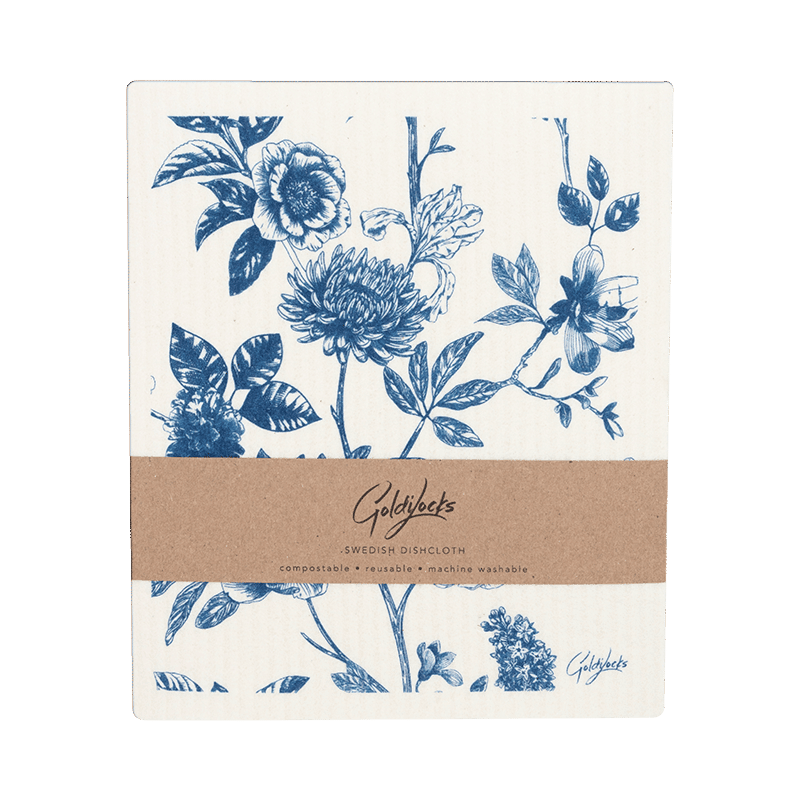 Blue Floral Reusable Dishcloth