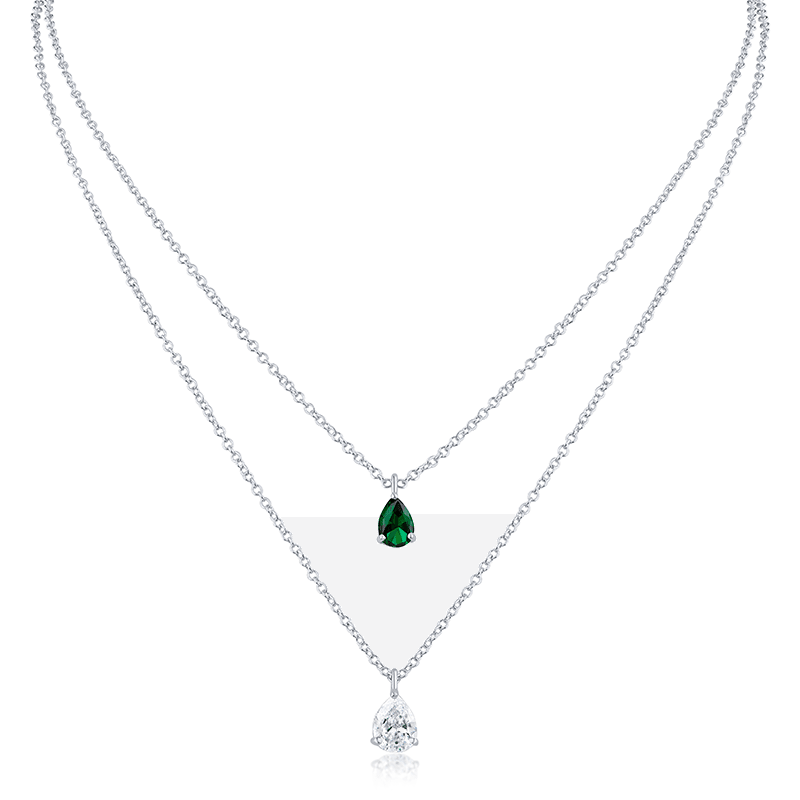 Double Pear Layered Necklace
