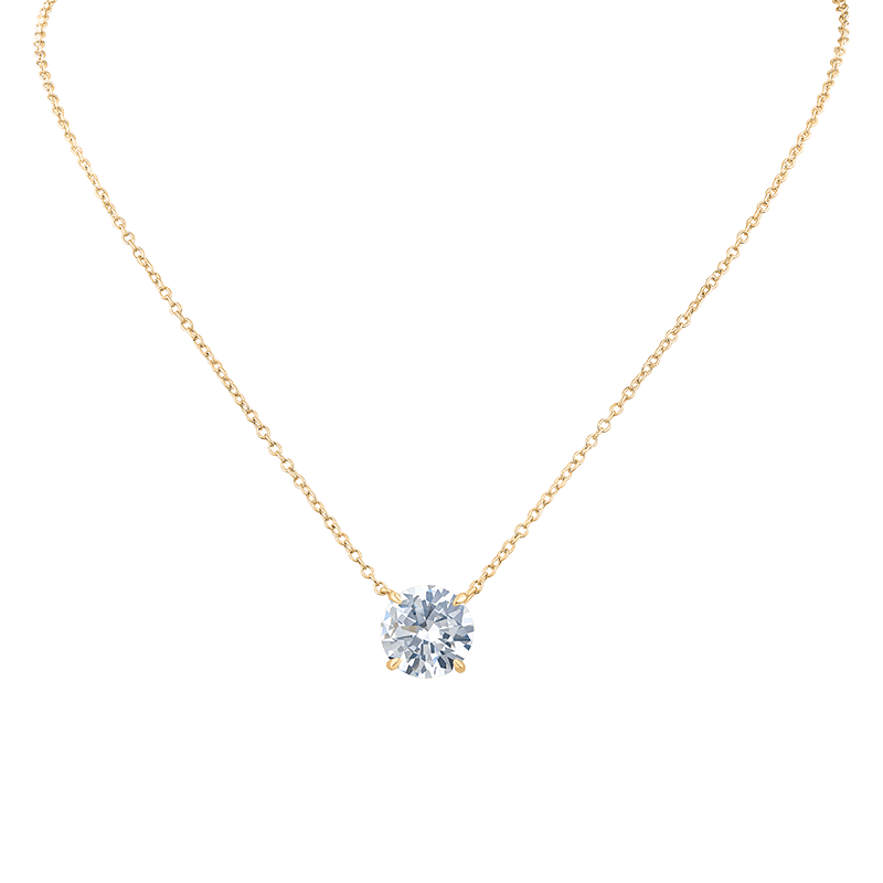 6 Cttw Round Cz Solitaire XXL Pendant Necklace