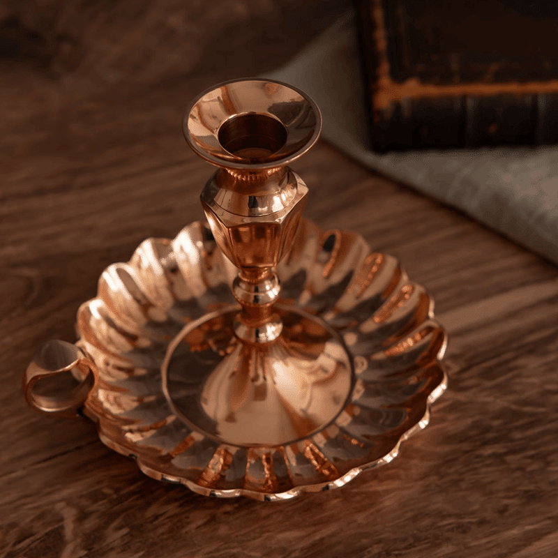 Vintage Inspired Copper Candlestick