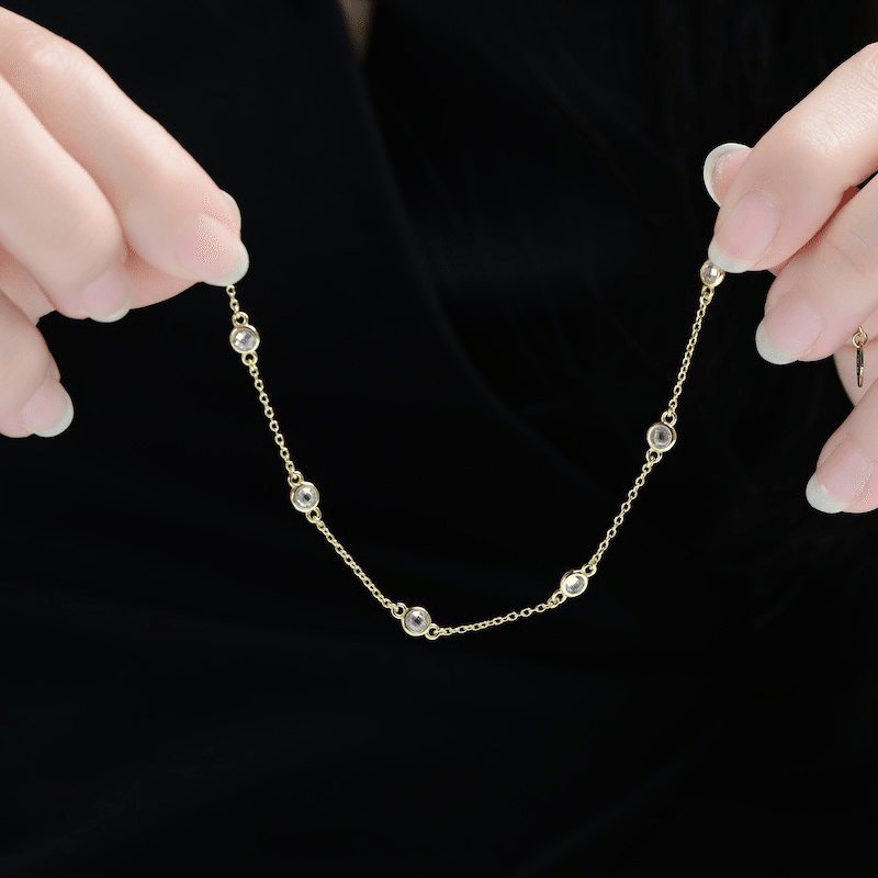 14K Gold Plated Brass Bezel Bracelet