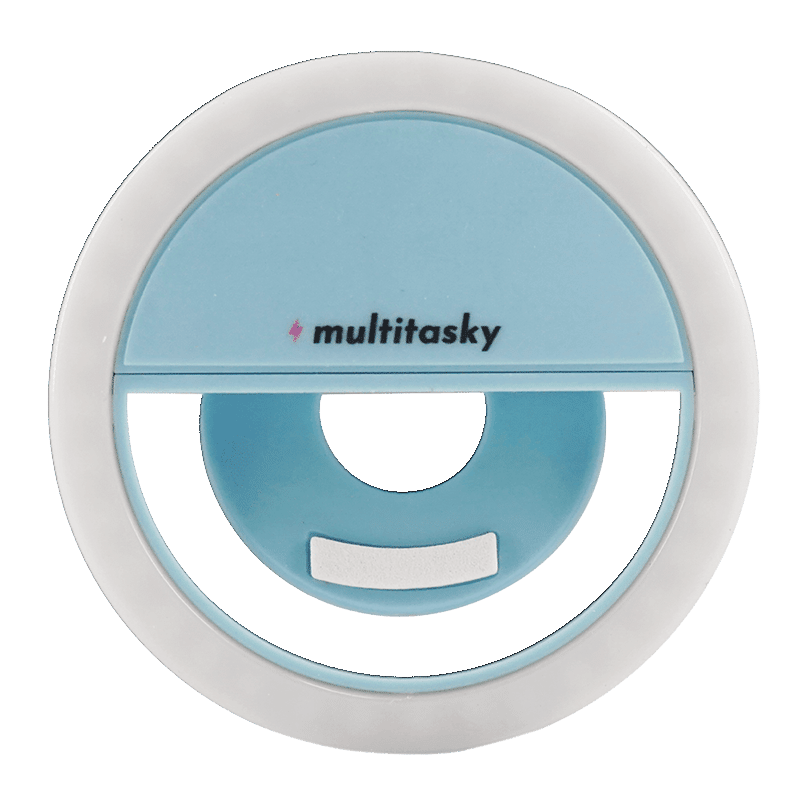 Clip-On Mini Phone Selfie Ring Light- blue