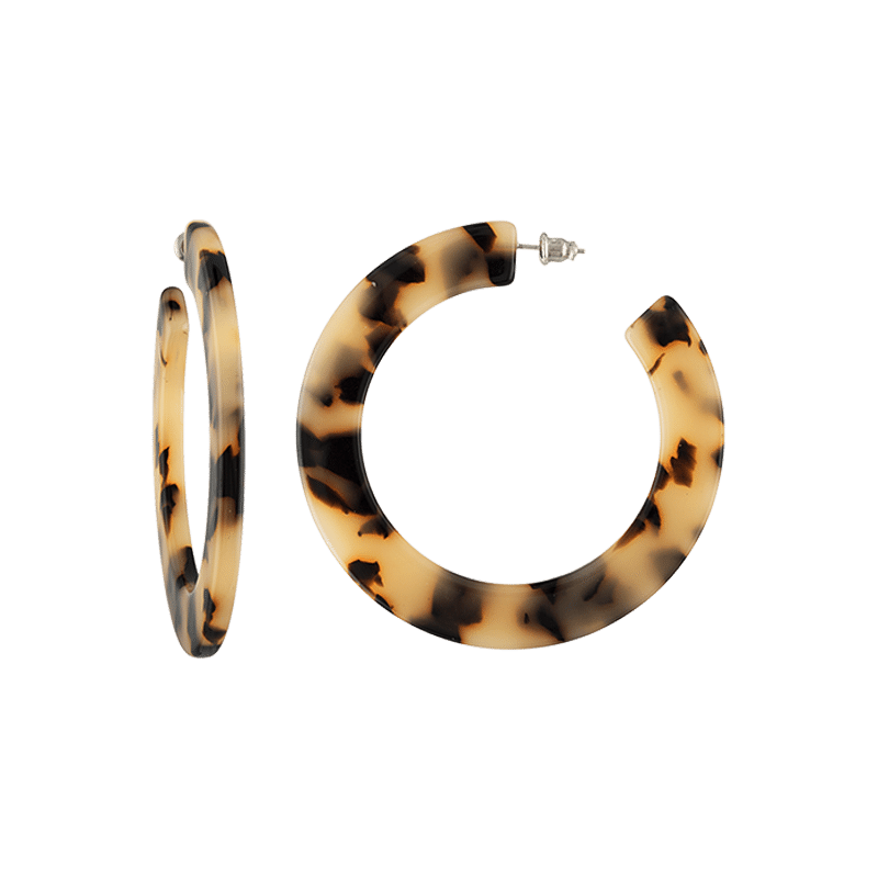 Grande Flat Hoops in Blonde Tortoise