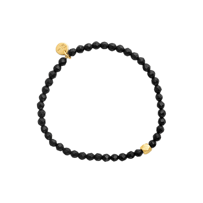 4MM Black Stone Stretch Bracelet