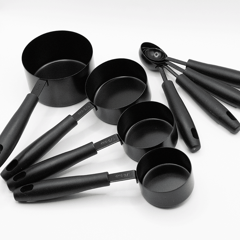 8 Piece Measuring Cup Set with Black Handles