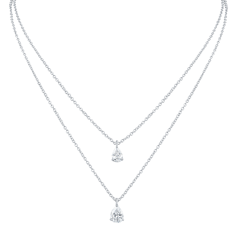 Double Pear Layered Necklace