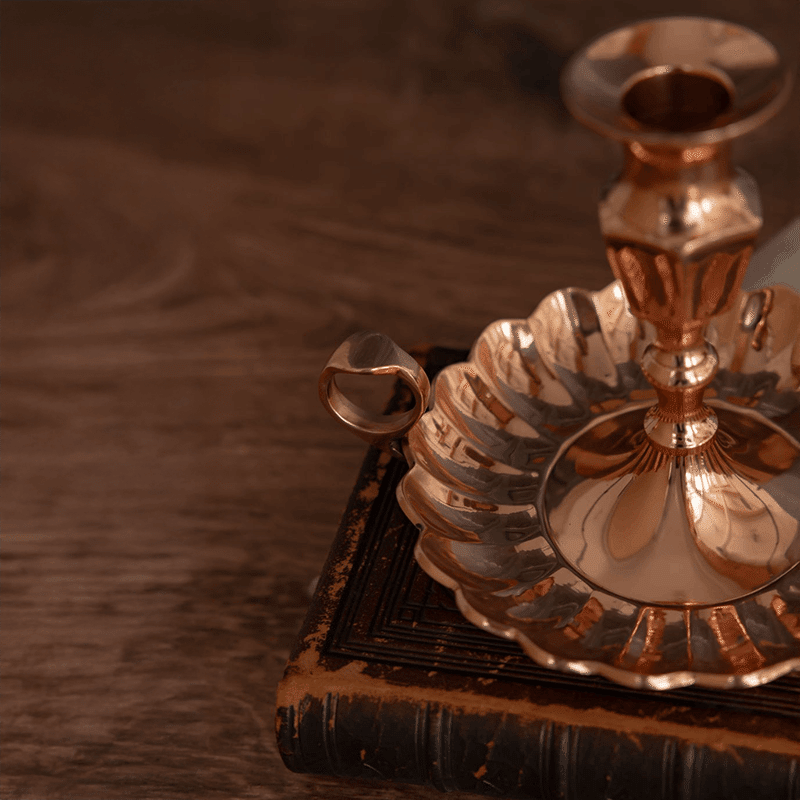 Vintage Inspired Copper Candlestick