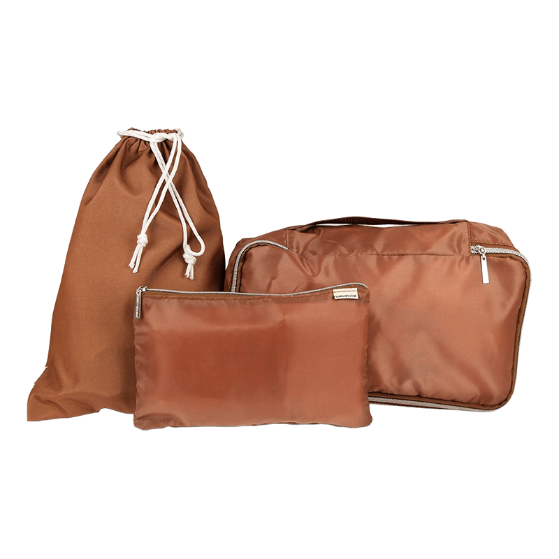 Luxe & Willow Core 9 Piece Packing Cube & Travel Organizer Set- Brown