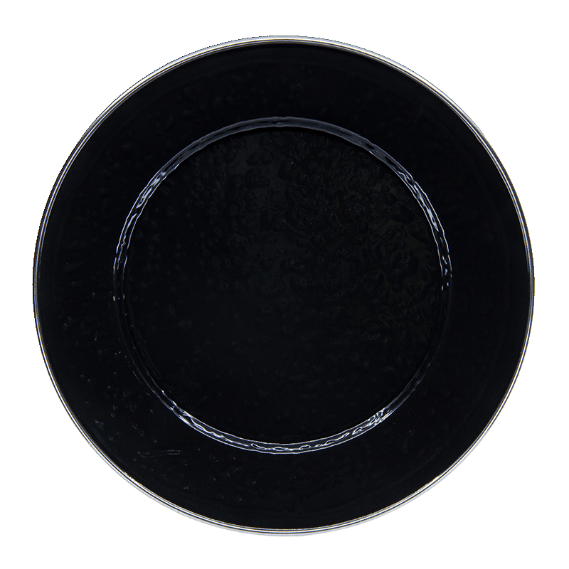 Set Of 4 Solid Black Dinner Plates