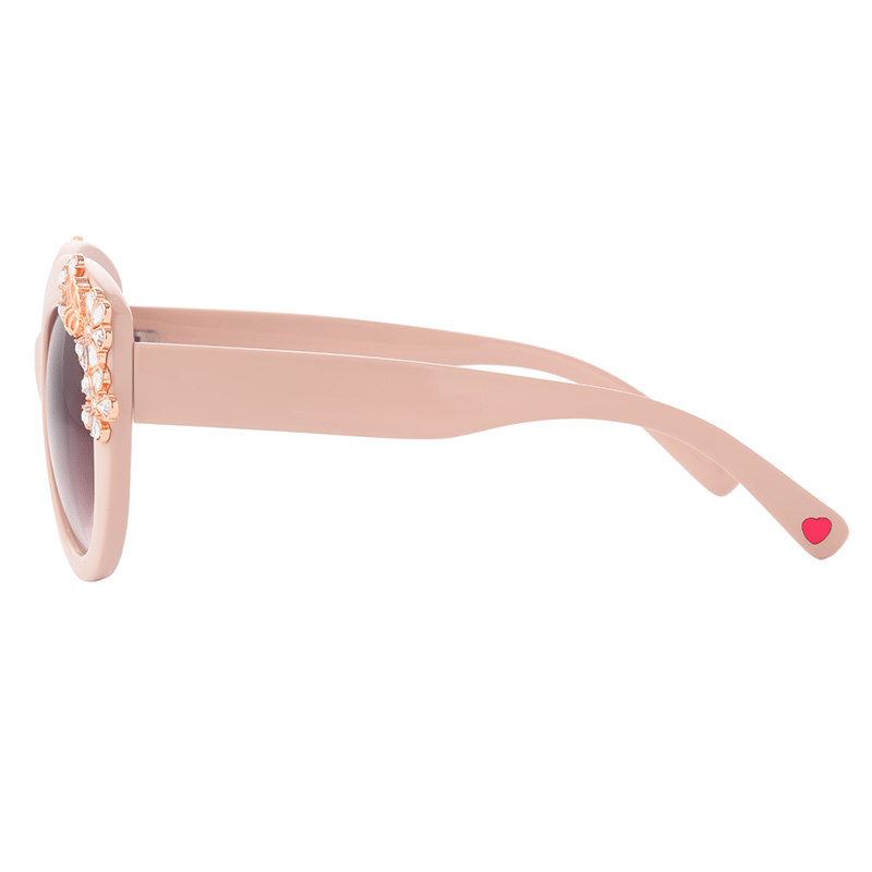 Oversized Frame with Flower Details and Gradient Lens