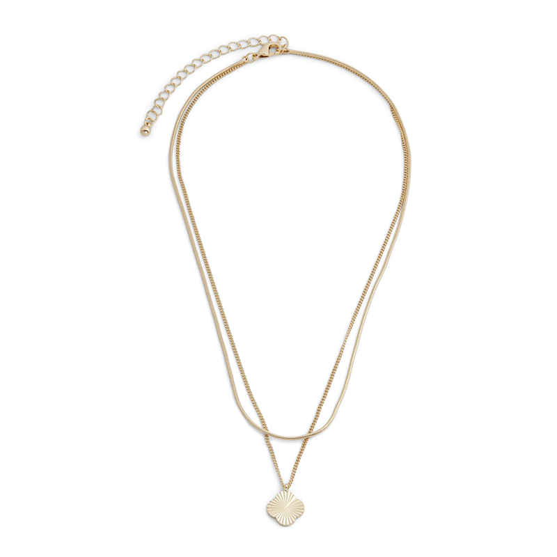 Pleated Coin Layered Necklace