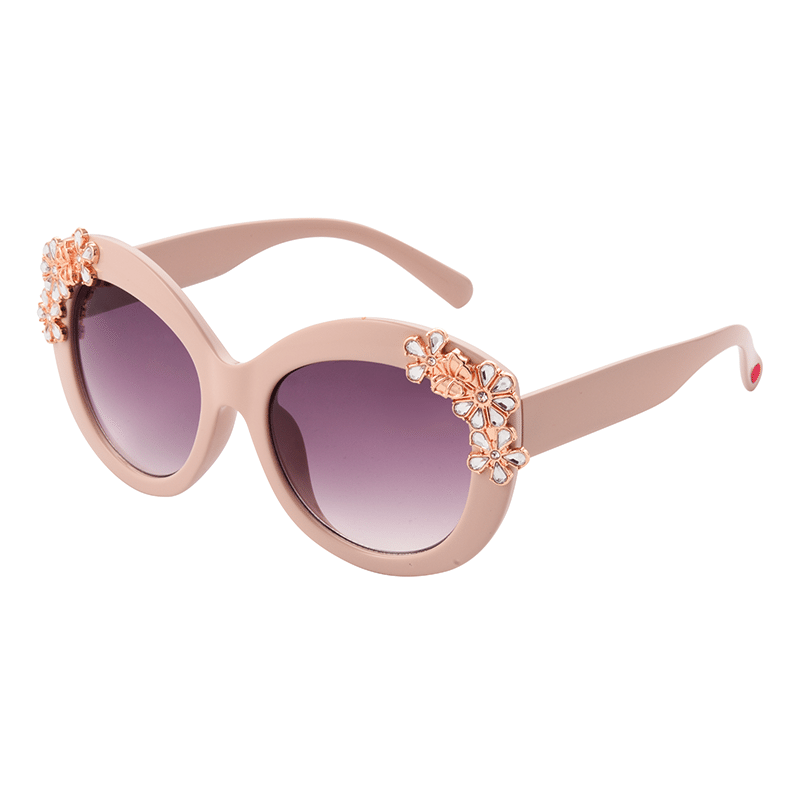 Oversized Frame with Flower Details and Gradient Lens