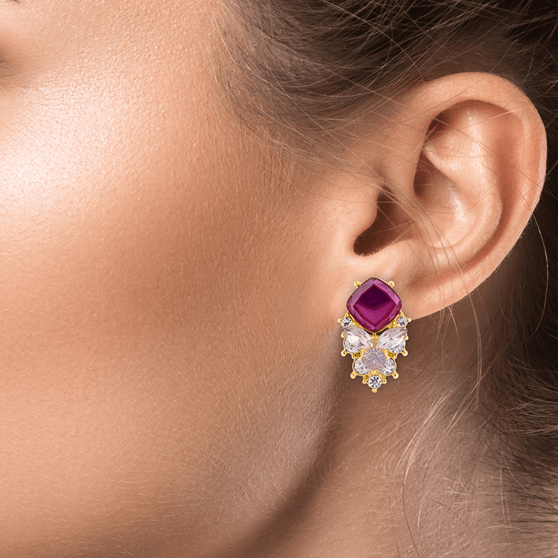 Cushion Crystals Earrings