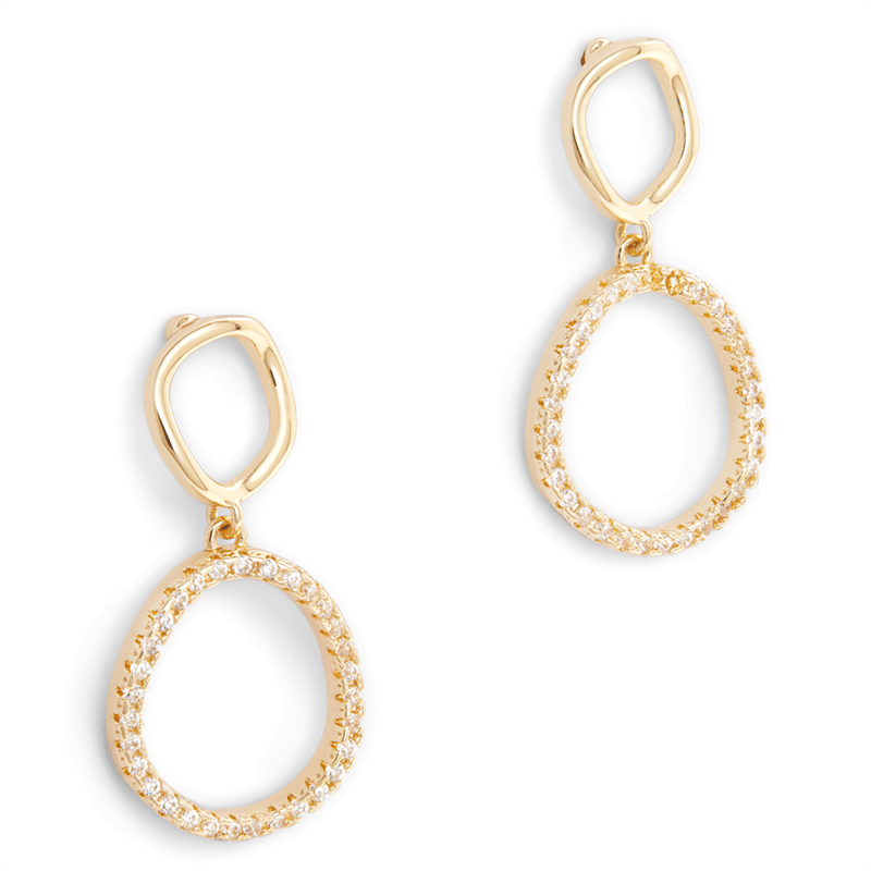 Delicate Pave Link Stud