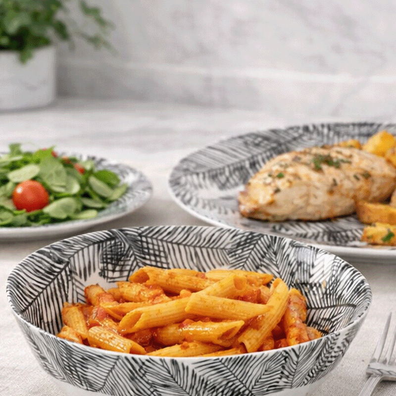 Artisan Printed Porcelain 12 Piece Dinnerware Set